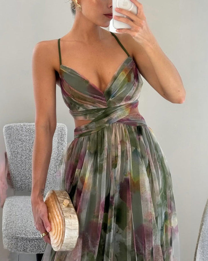AURELIA - ELEGANT FLORAL MIDI DRESS