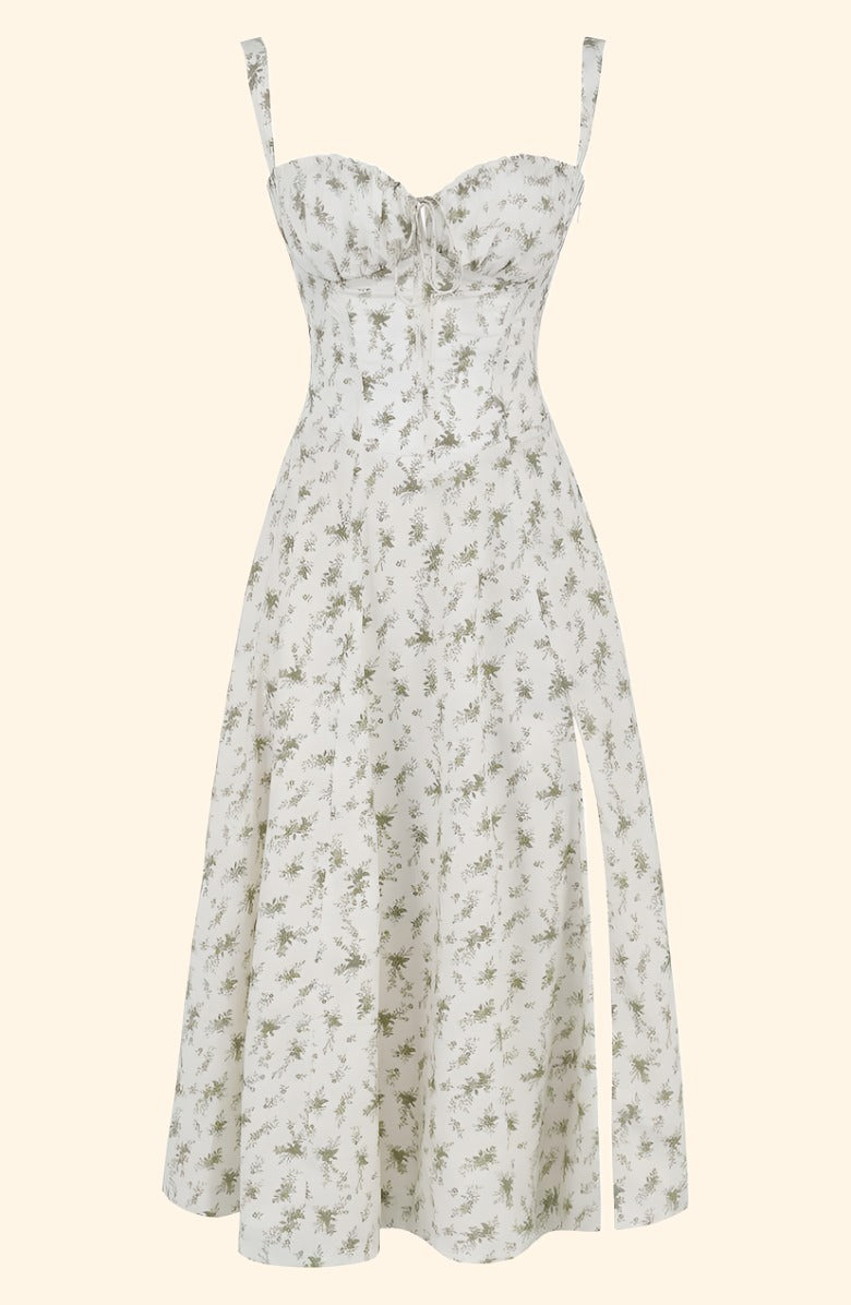Floral Bustier Midriff Waist Shaper Dress