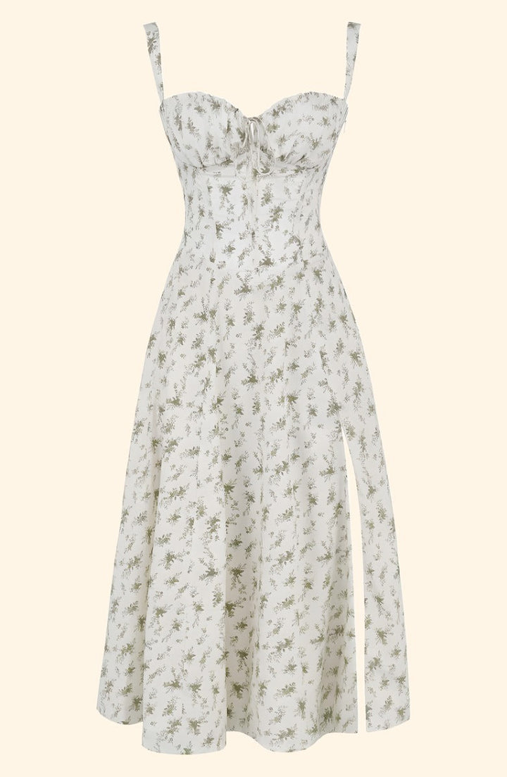 Floral Bustier Midriff Waist Shaper Dress