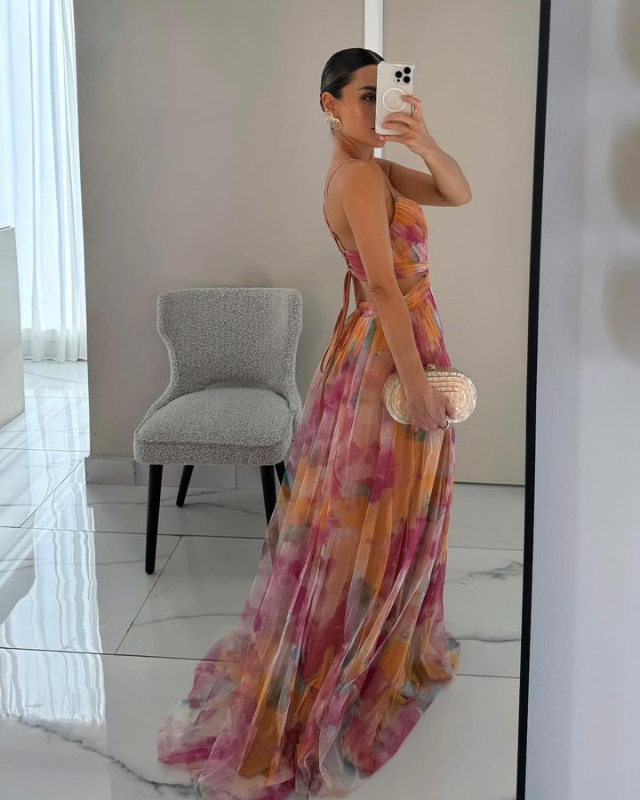 AURELIA - ELEGANT FLORAL MIDI DRESS