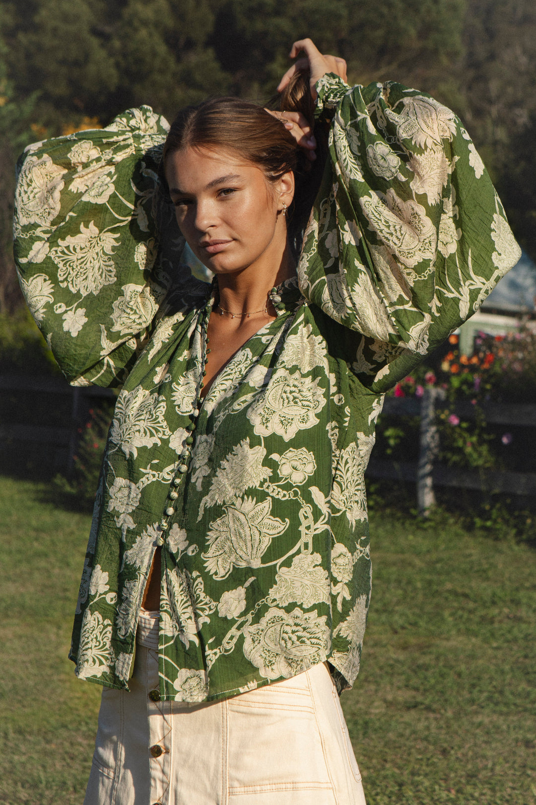 Aurora Blouse - Evergreen