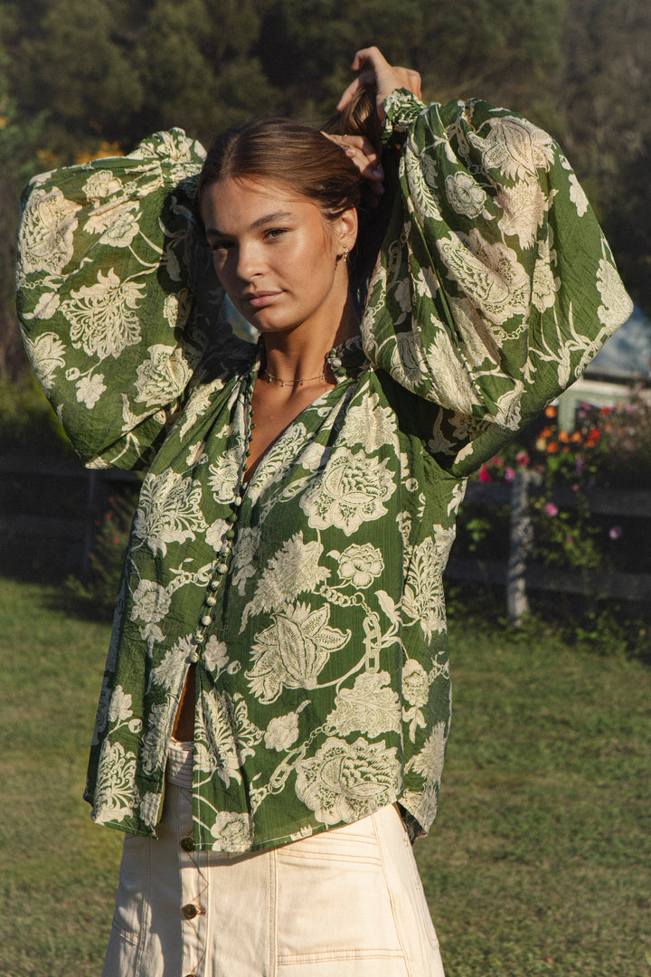 Aurora Blouse - Evergreen