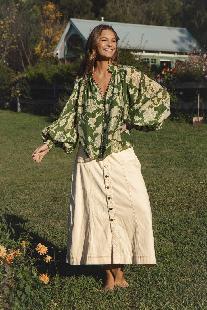 Aurora Blouse - Evergreen