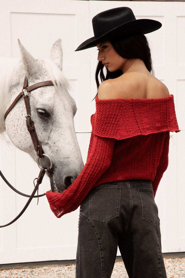 Destiny Knit Top - Red