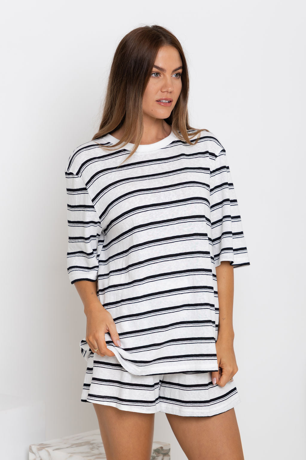 Winnie Stripe Shorts - White and Black