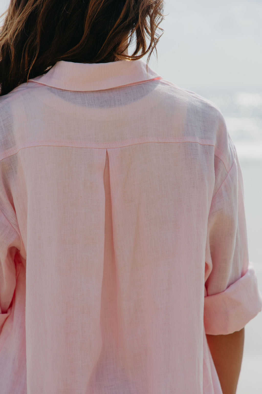 Ada Relaxed-Fit Linen Shirt - Pink