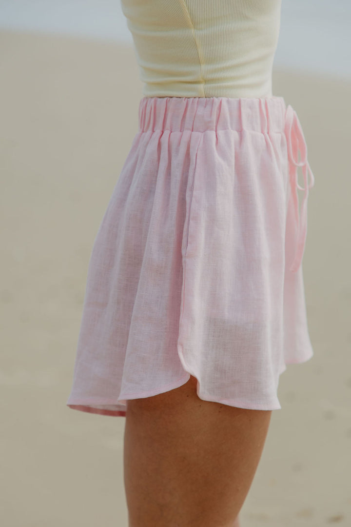 Charlie Linen Shorts - Pink