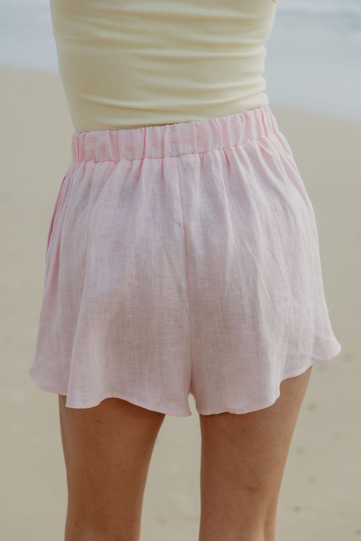 Charlie Linen Shorts - Pink