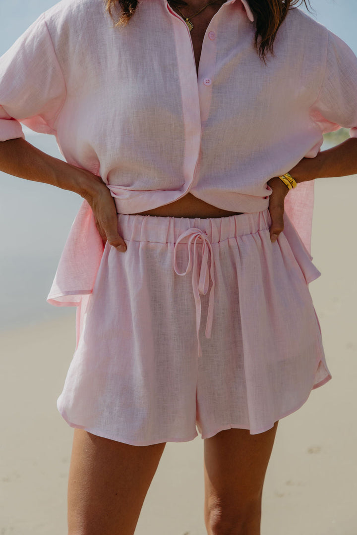 Charlie Linen Shorts - Pink