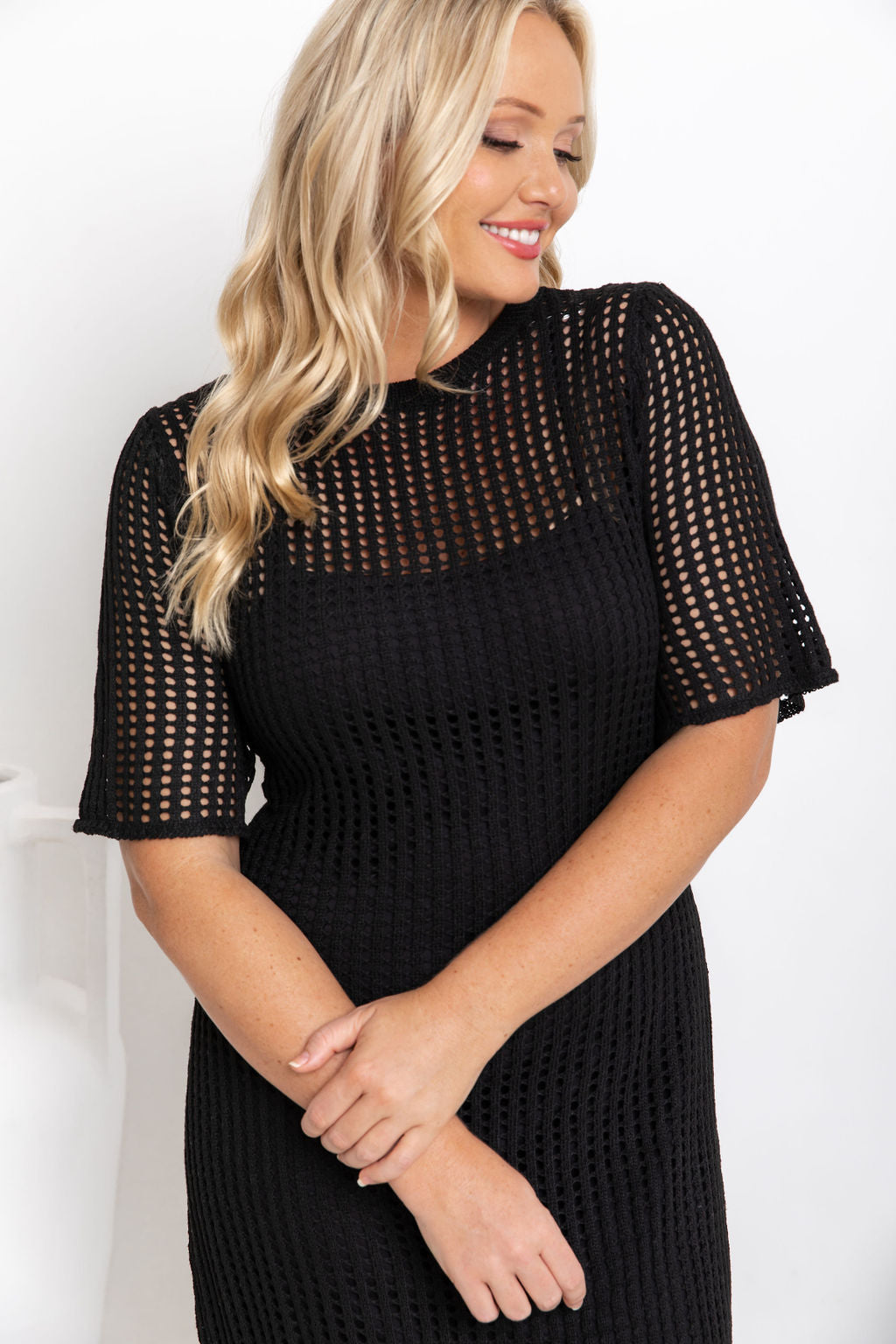 Airlie Crochet Maxi Dress - Black