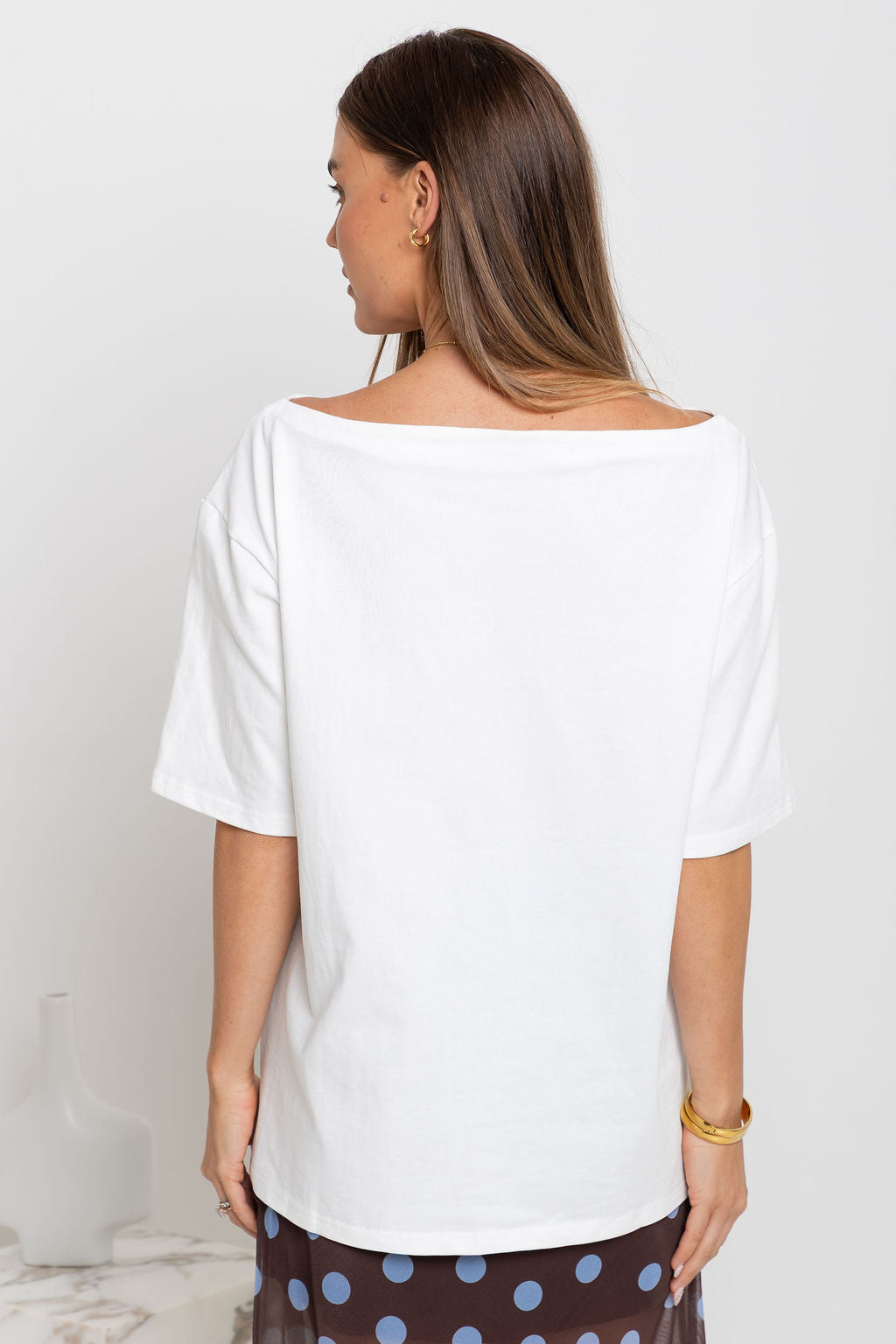 Arden Off-The-Shoulder Tee - White