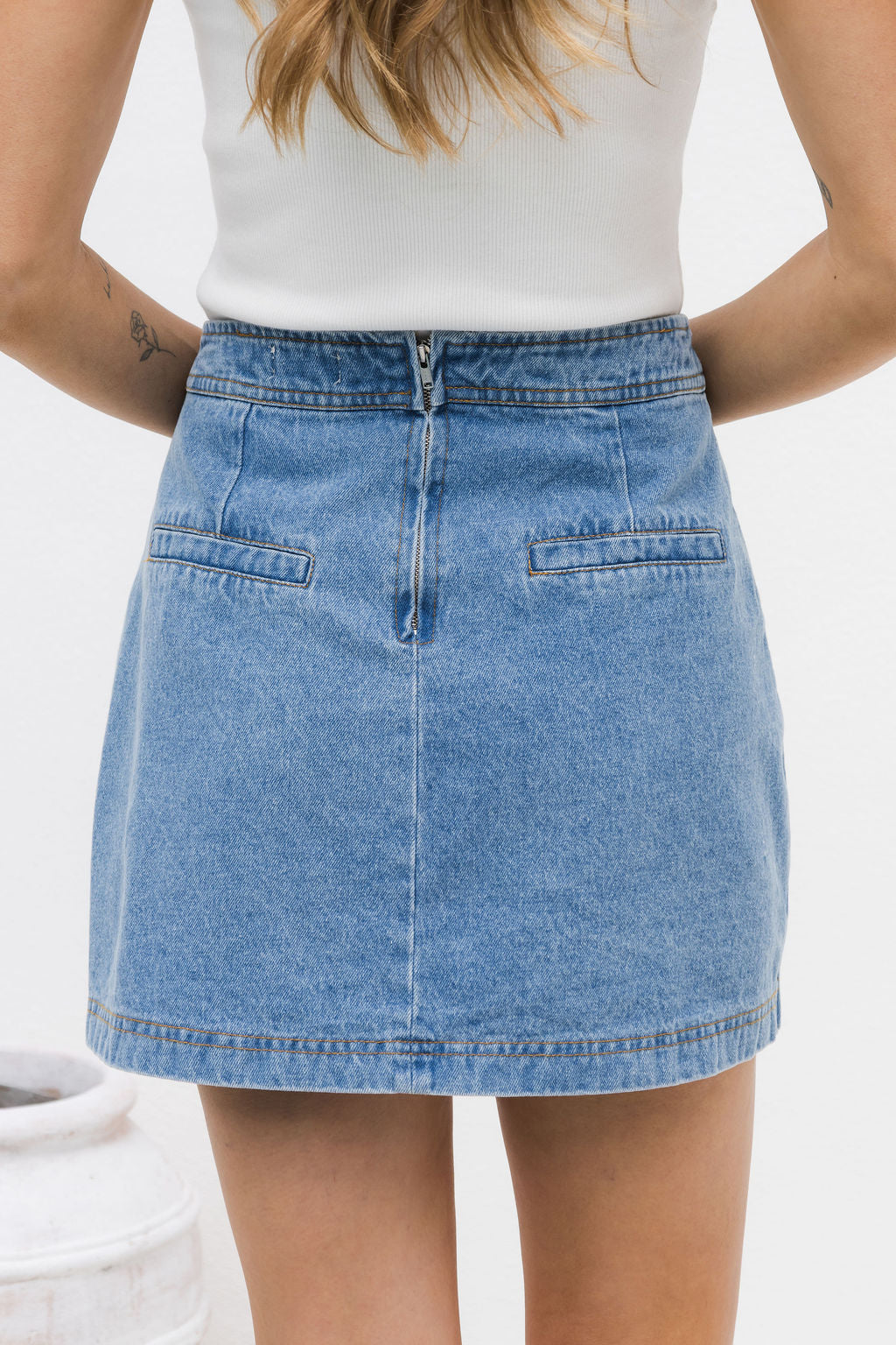 Sienna Denim Mini Skirt - Mid Wash