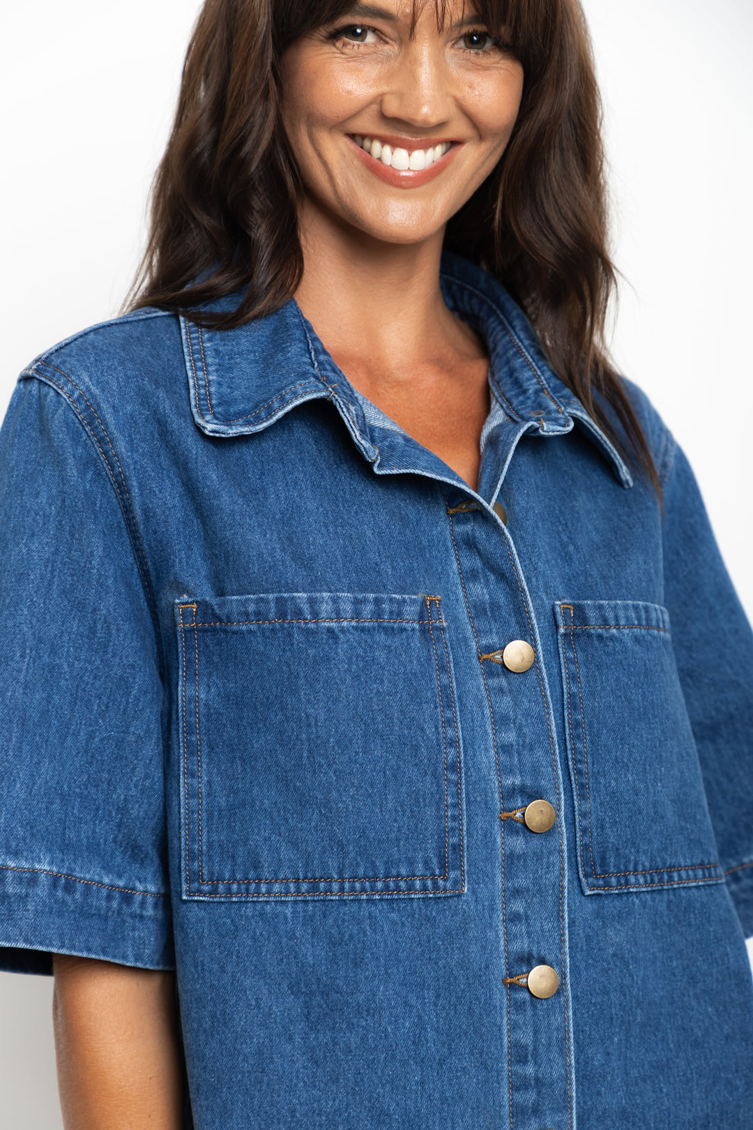 Tallon Denim Shirt - Mid Blue Wash - The Self Styler Exclusive