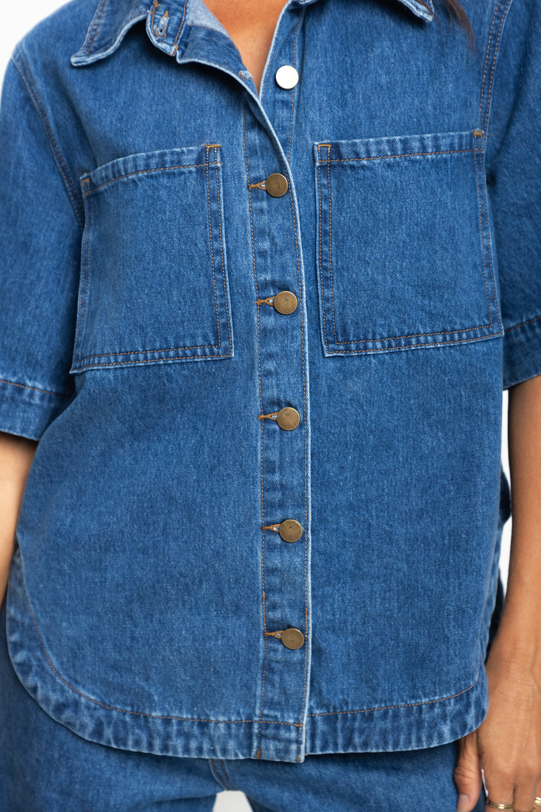 Tallon Denim Shirt - Mid Blue Wash - The Self Styler Exclusive