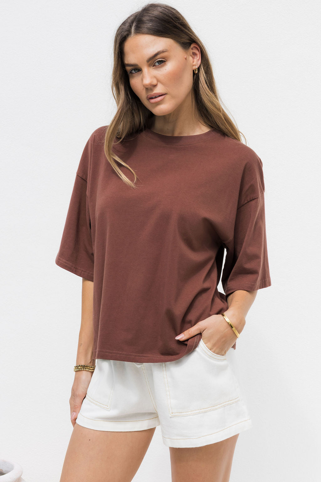 Koah Boxy-Fit Tee - Chocolate