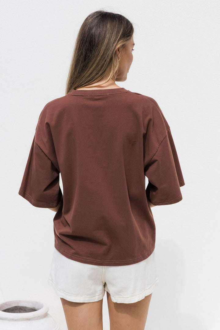 Koah Boxy-Fit Tee - Chocolate