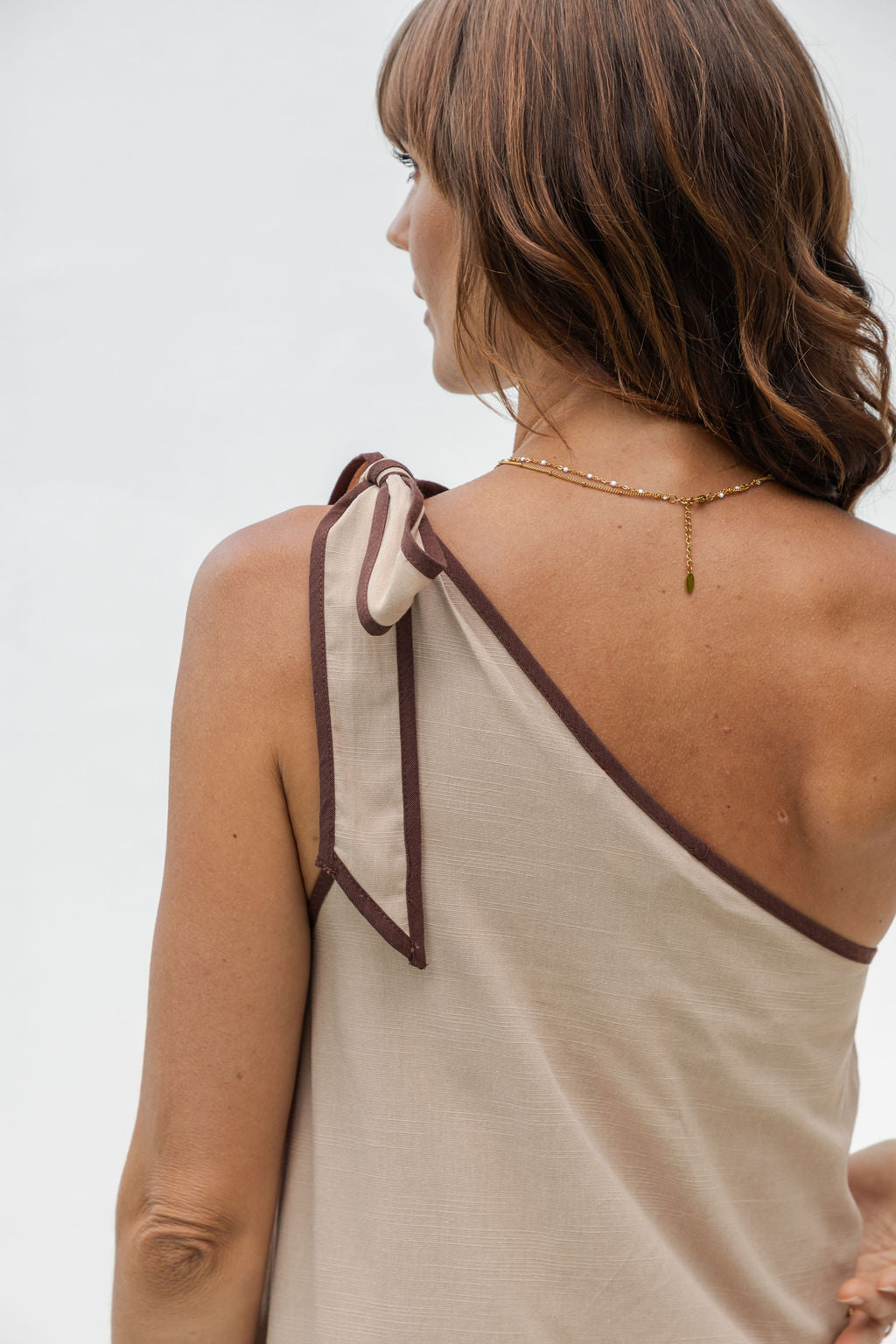 Lucinda One-Shoulder Maxi Dress -Chocolate