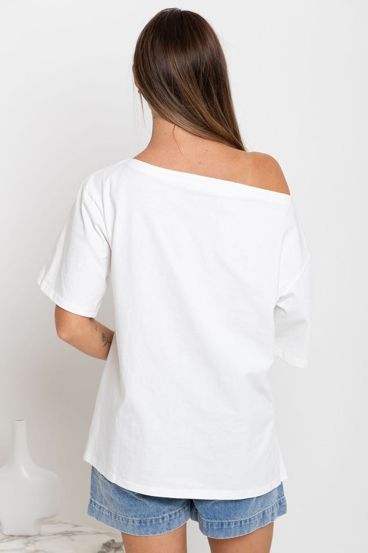 Arden Off-The-Shoulder Tee - White