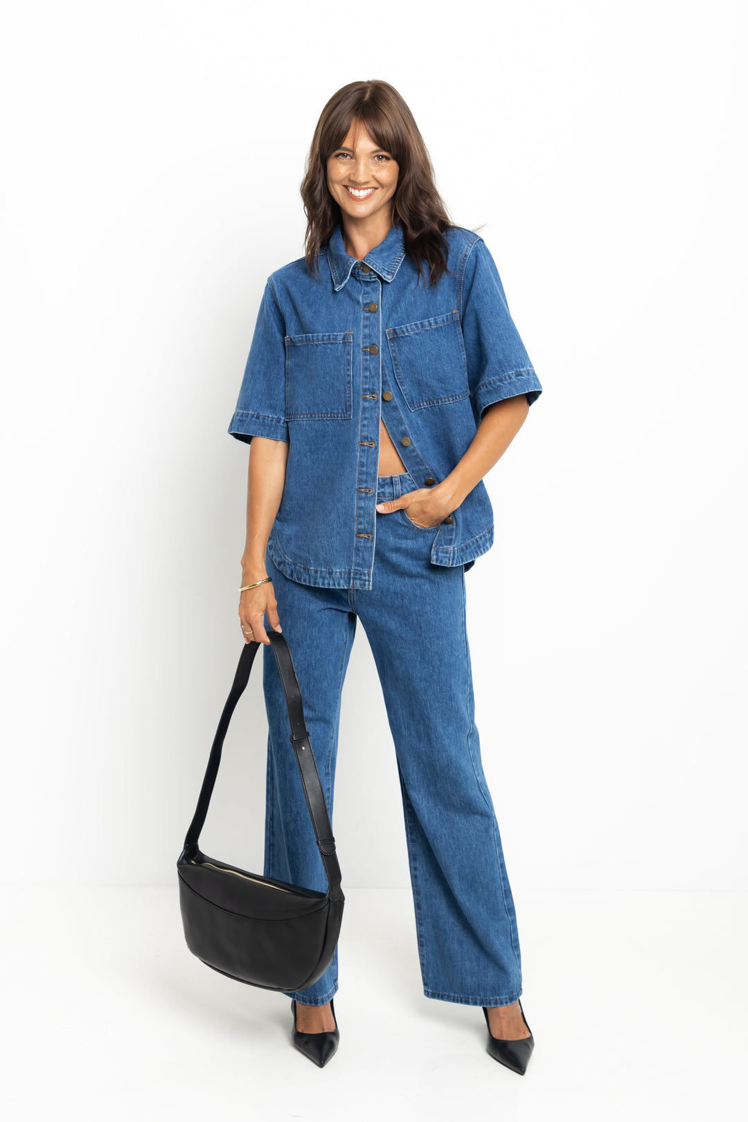 Tallon Denim Shirt - Mid Blue Wash - The Self Styler Exclusive