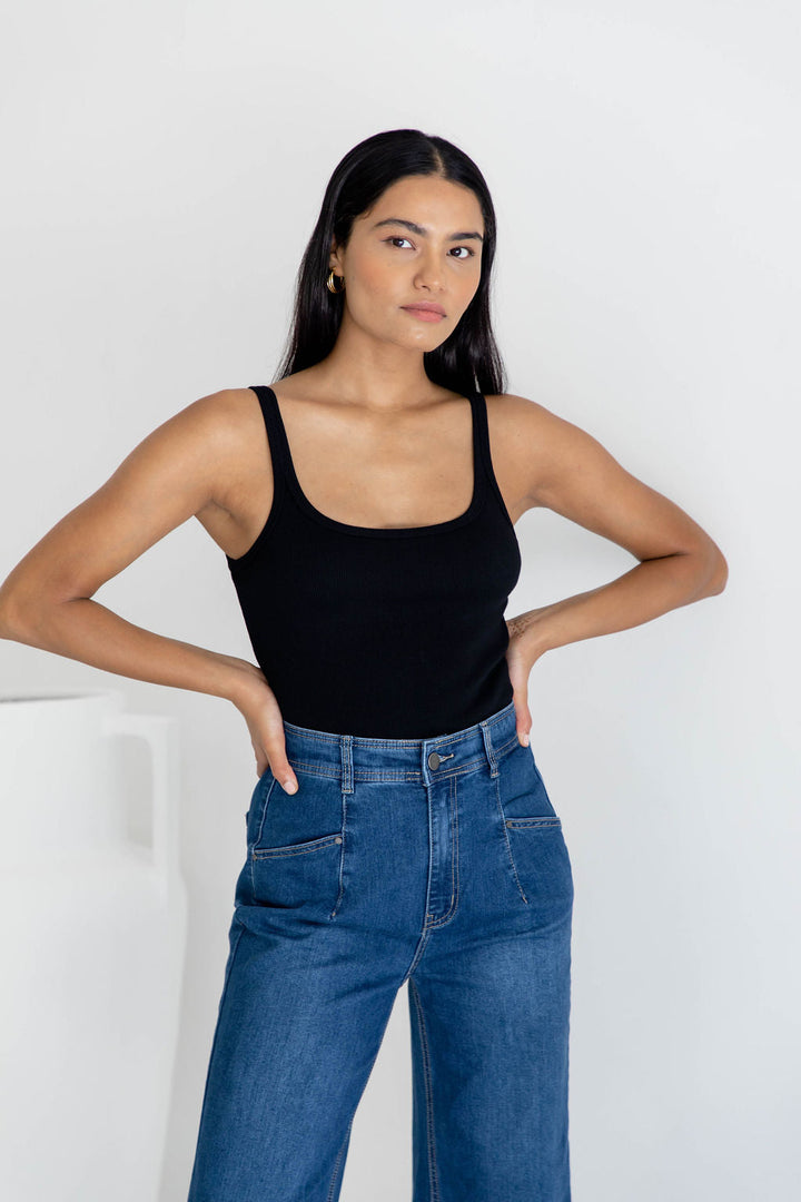 Harley Ribbed Tank Top - Black