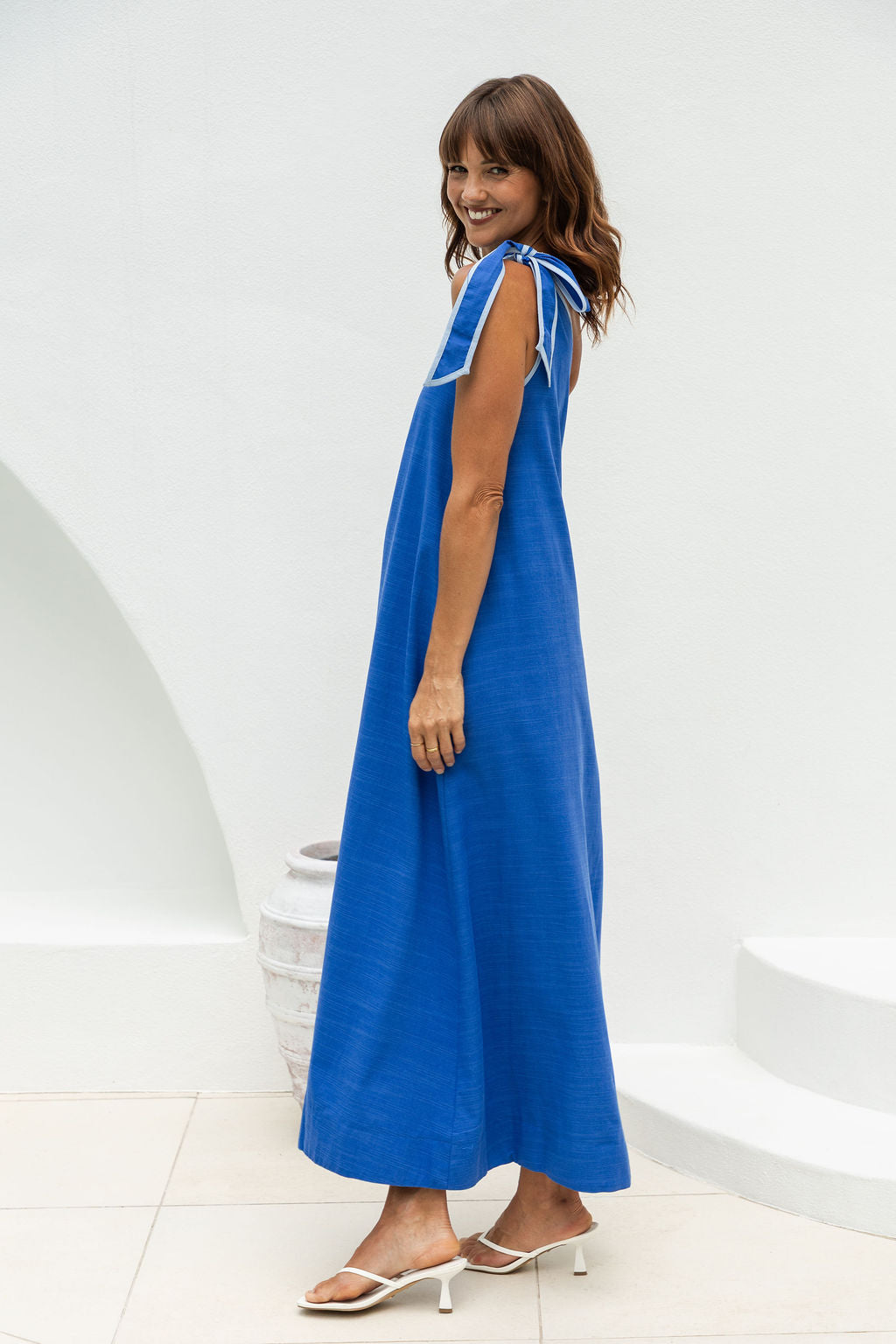 Lucinda One-Shoulder Maxi Dress - Blue