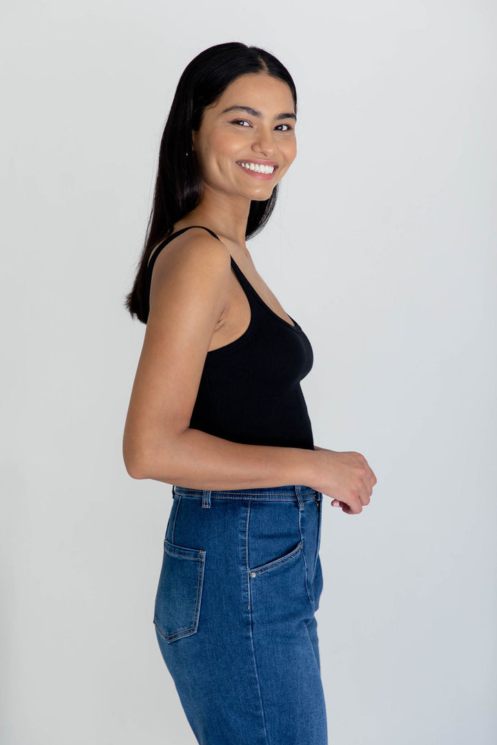 Harley Ribbed Tank Top - Black