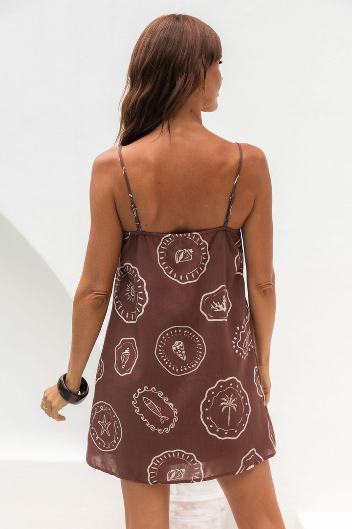 Maya Mini Dress - Hayman Print - Choc