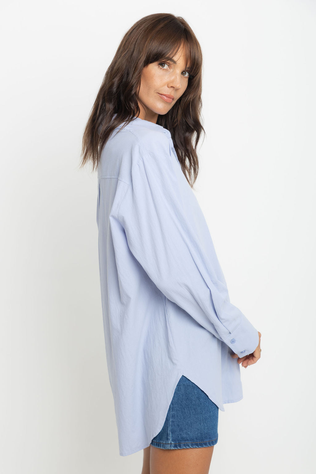 Aston Cotton Shirt - Chalk Blue