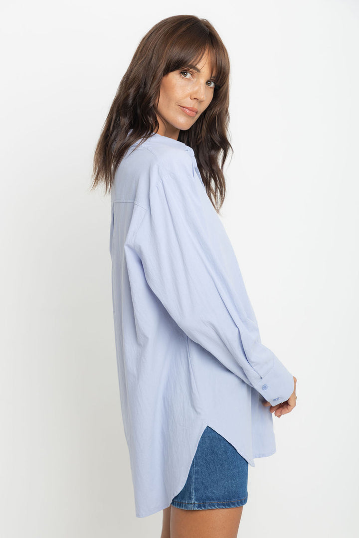 Aston Cotton Shirt - Chalk Blue