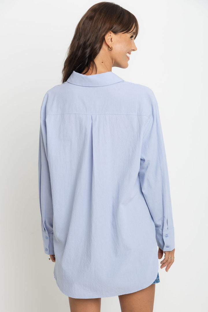 Aston Cotton Shirt - Chalk Blue