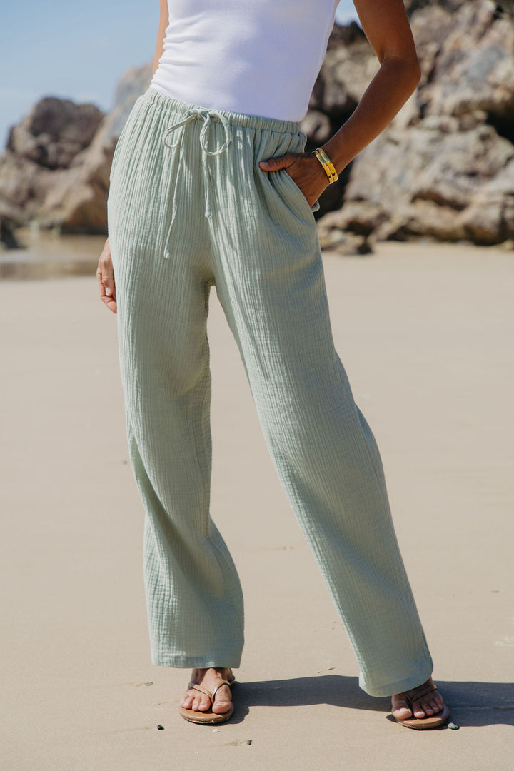 Zulu Cotton Pants - Sage Green