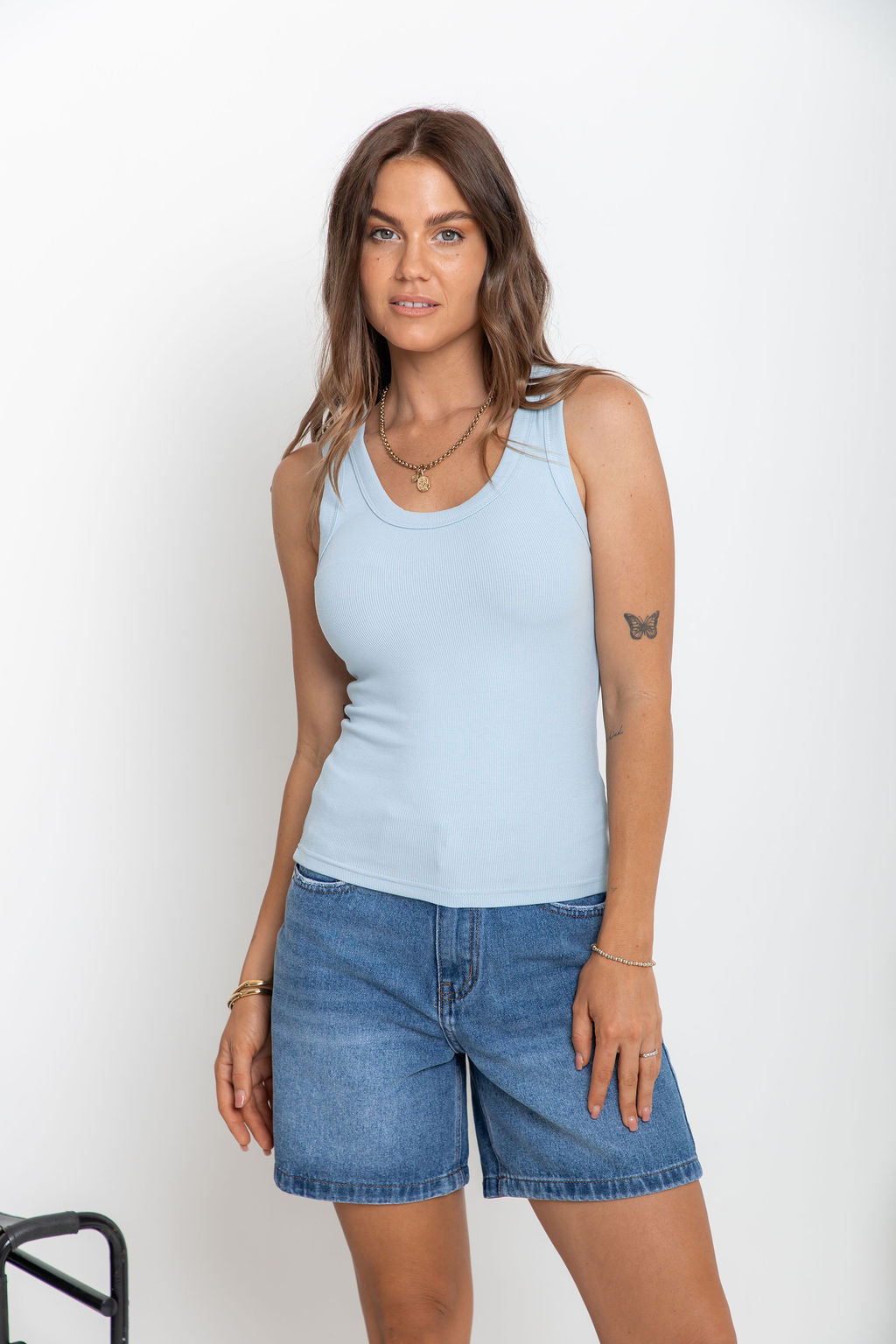 Leni Scoop Tank - Blue