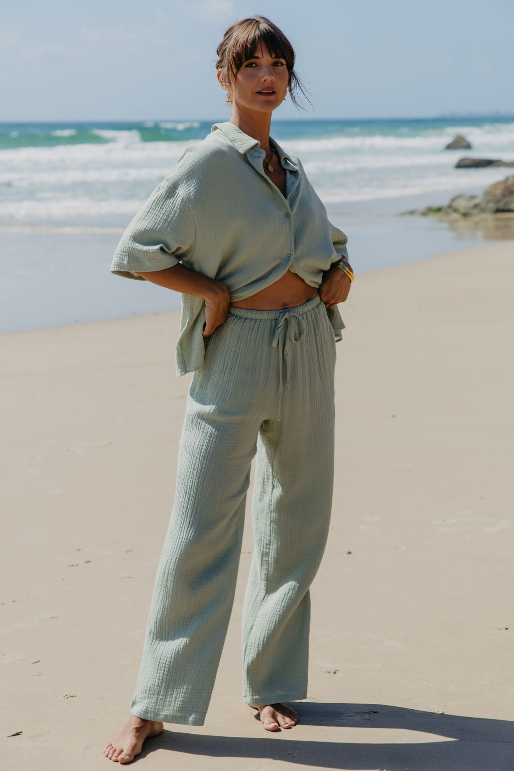 Zulu Cotton Pants - Sage Green