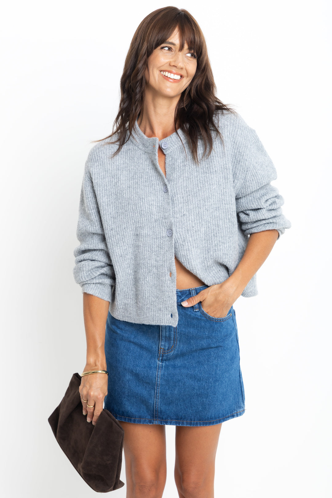 Dylan Denim Mini Skirt - Mid Blue Wash - The Self Styler Exclusive