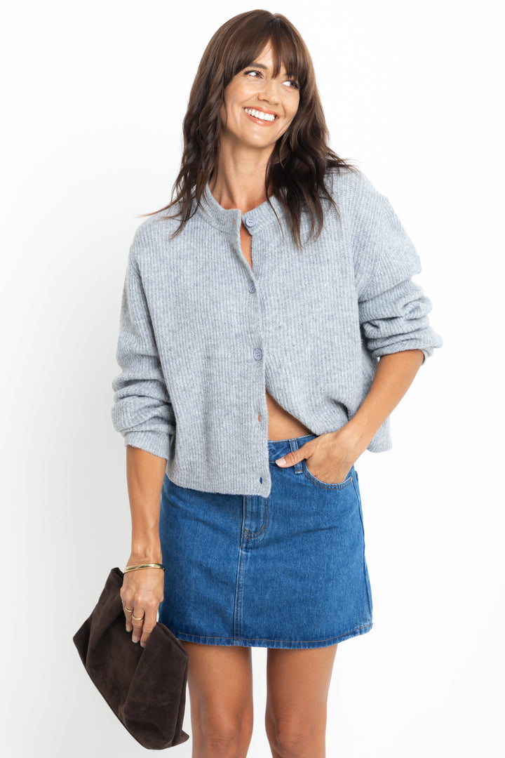 Dylan Denim Mini Skirt - Mid Blue Wash - The Self Styler Exclusive