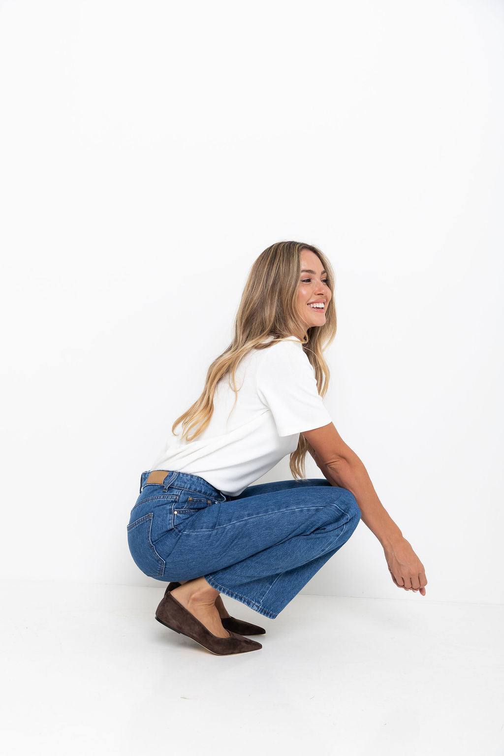 Dakota Straight-Leg Denim Jeans - Mid Blue Wash - The Self Styler Exclusive
