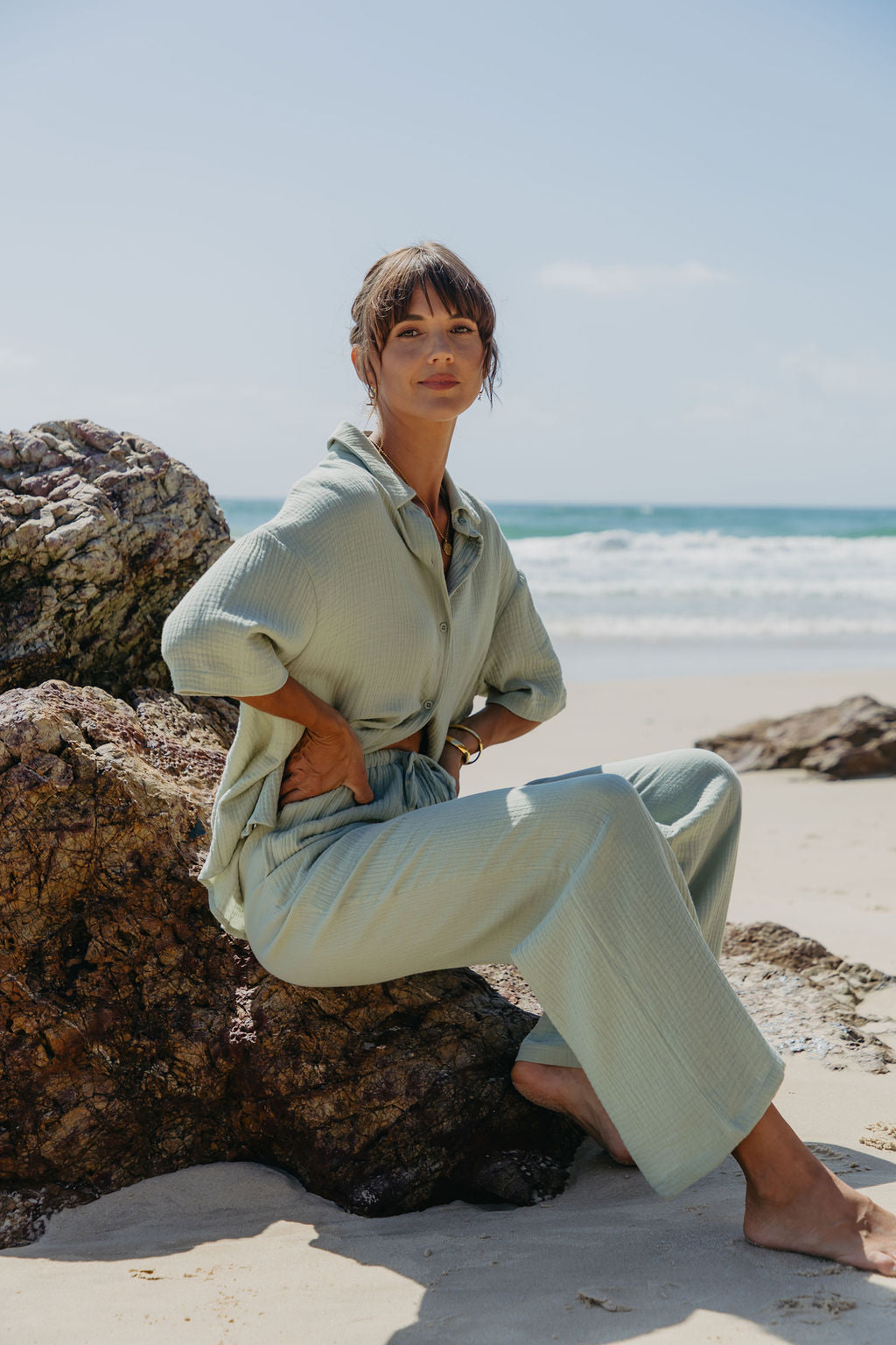Zulu Cotton Pants - Sage Green