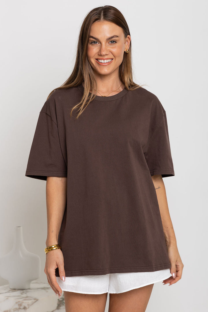 Sonny Relaxed-Fit Tee - Choc Brown