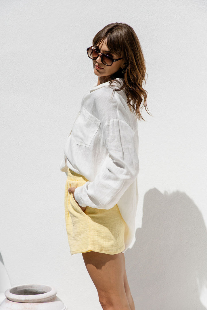 Brooklyn Cotton Shorts - Yellow