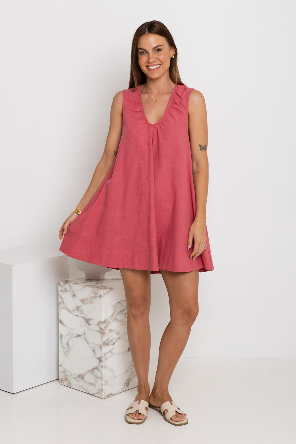 Noa Swing Dress - Raspberry