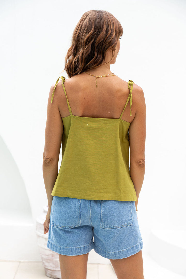 Luka Cami Top - Matcha Green