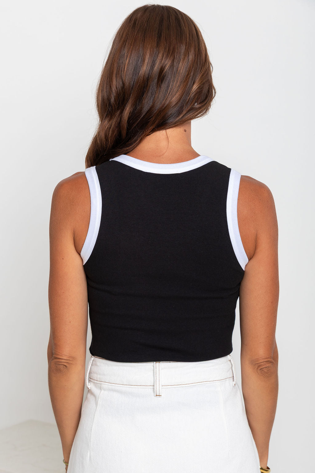 Hudson Contrast Tank - Black and White