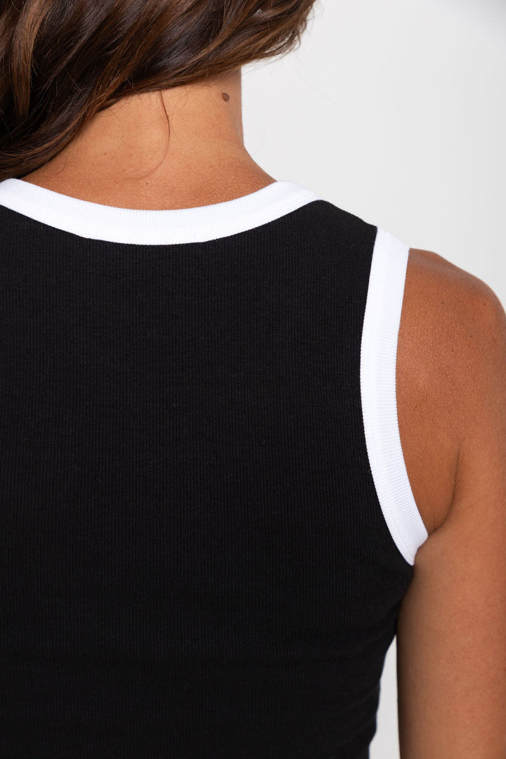 Hudson Contrast Tank - Black and White