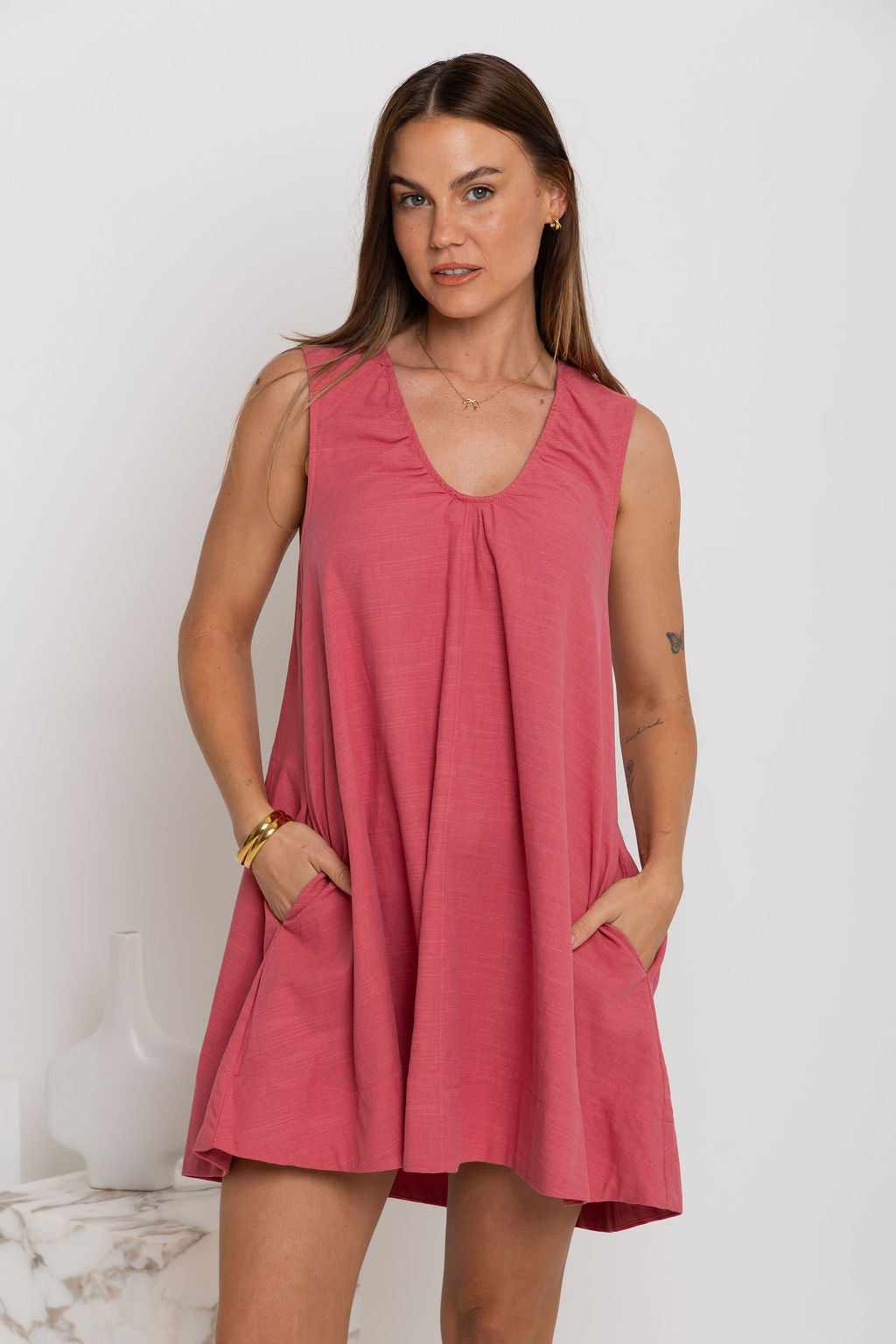 Noa Swing Dress - Raspberry