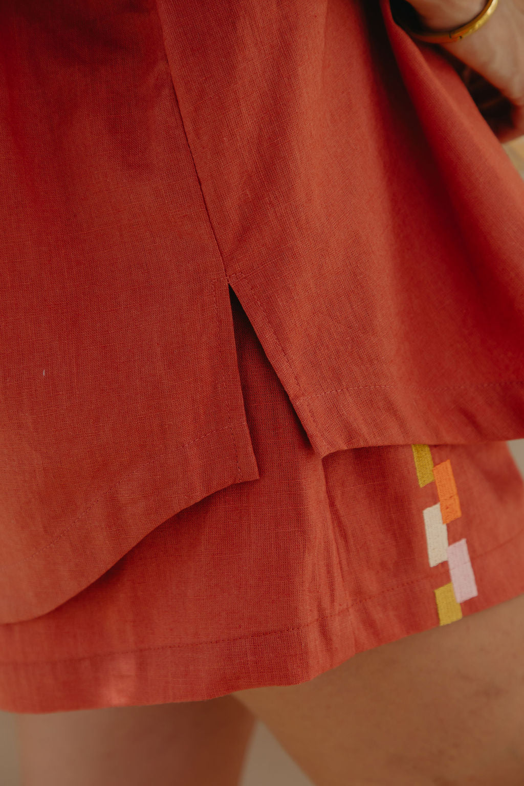 Pia Linen Shirt - Papaya