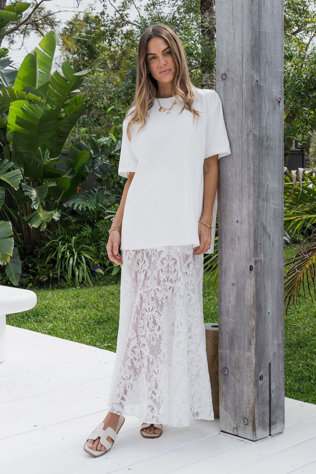 Zahra Lace Skirt - White