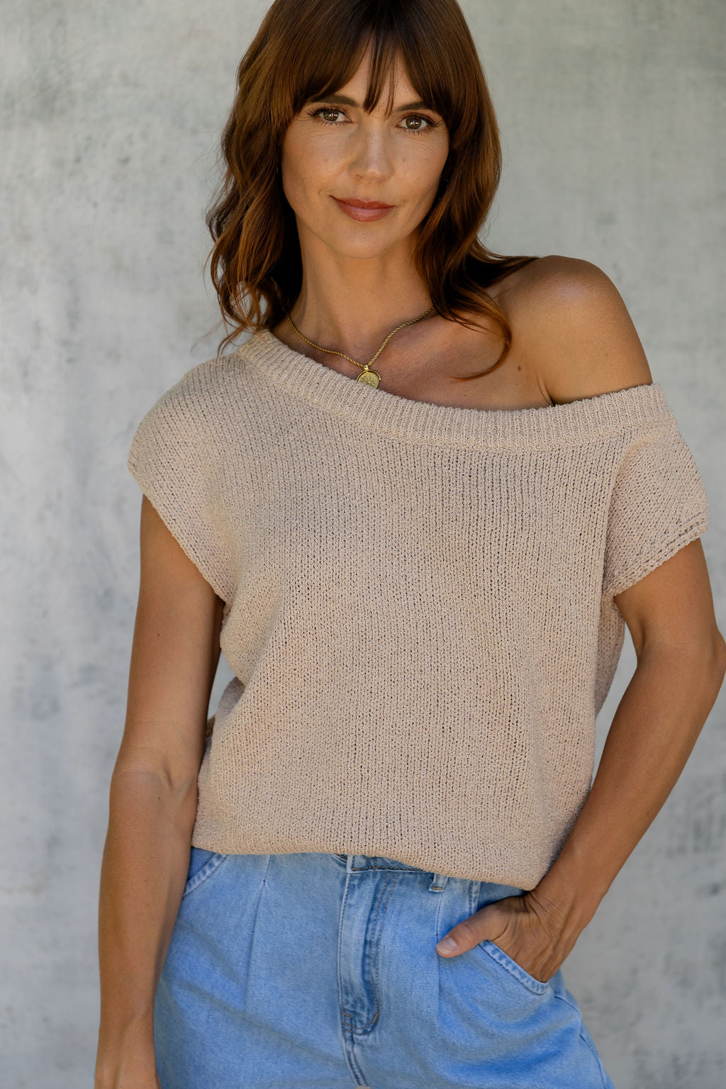 Avalon Off-The-Shoulder Top - Latte