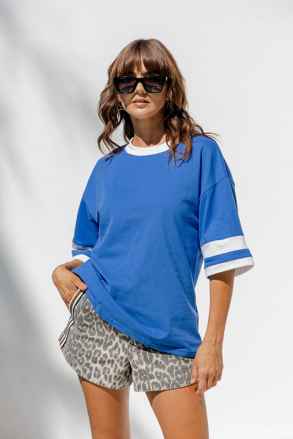 Blake Relaxed-Fit Stripe Tee - Blue and White