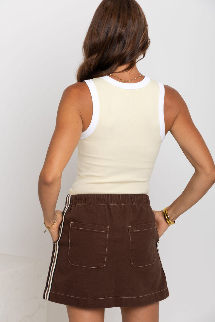 Hudson Contrast Tank - Yellow and White