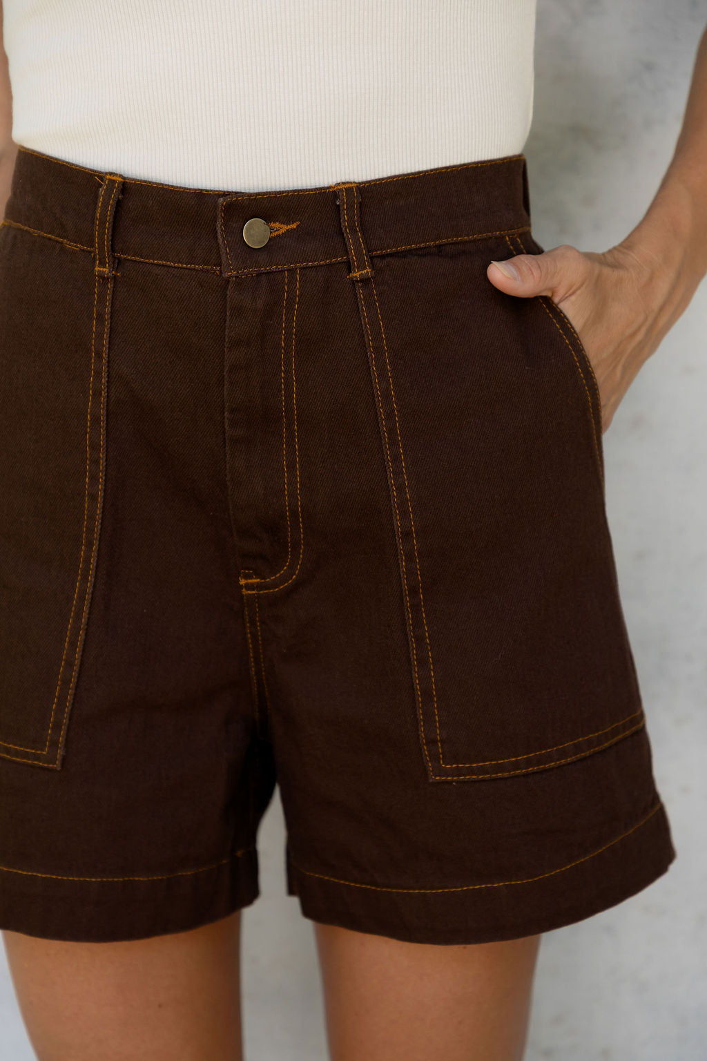 Byron Denim Shorts - Espresso